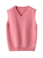 Children's 100% Pure Wool V-Neck Sleeveless Sweater Vest – Unisex for Boys and Girls, Perfect for Layering, Middle and Older Kids Outerwear. 120 cm