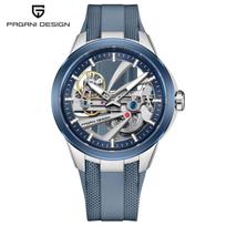 Pagani Design PD-YS030 Vyriški tuščiaviduriai automatiniai mechaniniai laikrodžiai Prabangus guminis dirželis Vandeniui atsparus sportinis laikrodis su šviečiančiais rodyklėmis Pagani Design YS-030 gray
