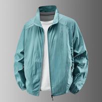 Men's Spring/Summer Lightweight Stand-Up Collar Sunscreen Windbreaker Jacket - Breathable Casual Coat XL