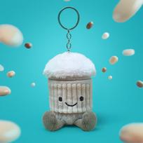 Fun Latte Cup Tennis Popcorn Plush Toy Croissant Bear Penguin Pendant Children's Gift 12cm
