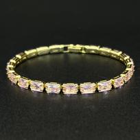 European-American Hip-Hop 4x6mm Zircon Tennis Chain Colorful Fashion Bracelet