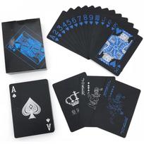 Juoda auksinė kortų pokerio žaidimo kaladė mėlyna sidabrinė pokerio kostiumas, plastikinis magija, vandeniui atsparus kortų kaladė Magic vandens dovanų kolekcija
