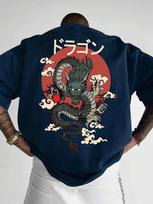 Japanese Anime Dragon Print 100 Cotton Trendy Men Women Tshirts Summer Daily Outdoor Sports Casual Loose Street Shortsleeve S