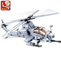 Sluban AH-1Z VIPER Aircraft Plane Helicopter Gunship Building Blocks War Weapon Bricks Brinquedos Boys Toys