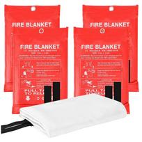 Good-4 PCS Emergency Fire Blanket For Home Extinguishing Blanket White Fire Blankets For Home, Kitchen School Office, Car, And G