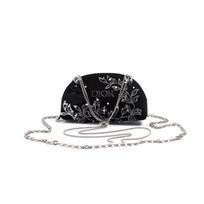 DIOR [Customized Cosmetic Bag] Amber Dark Aesthetics Ballet Cool Girl Sweet Cool Dark Style Black Velvet Space Cotton Regular Handbag