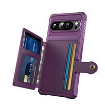 For Google Pixel 10 9 Pro XL 9 8 7 Pro 9A 8A 7A Case with Card Holder, Compatible with Magnetic Car Mount, Heavy Duty Shockproof Google Pixel 7 violetinė