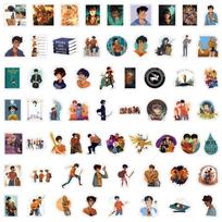 60-Piece Percy Jackson Movie Sticker Pack - Cartoon Graffiti Waterproof Suitcase Decor
