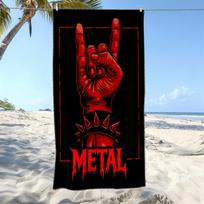 1 vnt. Heavy Metal Roko Rankos Gestas Paplūdimio Rankšluostis Mikropluošto Minkštas Greitai Džiūstantis Vonios Rankšluostis Muzikos Gerbėjams Sporto Salėms Plaukimui Lauke 70cm×140cm