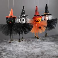 Halloween Pumpkin Ghost Witch Black Cat Bell Ornament for Party Bar Room Decoration Pendant Halloween Props black cat
