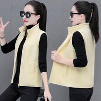Autumn Winter Women's Double-Sided Vest Coat Sleeveless Short Jacket Women Warm Basic Coat Female Waistcoat Tops Clothing XS