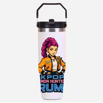 30Oz Cartoon K-Pop Demon Hunters Stainless Steel Vacuum Cup Hot Cold 6-12 Hours Retention Eco Friendly Bpa Free Largeautomotive Holder Flask Kid Gift