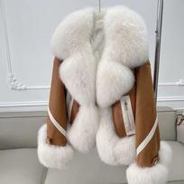 2 imitation fox fur coat women's short autumn and winter new cotton thickened fashion suede coat light s 80- 52.5kg
