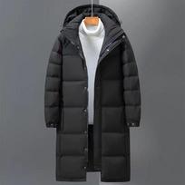 Men's Winter Hooded Down Jacket - Thick, Warm, Fashionable, Long Style for Couples S