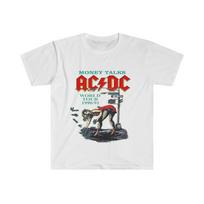 Unisex švelni medvilninė marškinėliai. Pinigų Kalba AC DC Unisex Marškinėliai XXXXL white