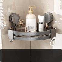 Without Drilling Shower Suction Cup Shelf Aluminum Toilet Rack Quality Storage Shelf  Bathroom B
