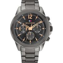 Tommy Hilfiger Vyriškas daugiafunkcis laikrodis Juodas ciferblatas Metalo (gunmetal) apyrankė 1792061 juoda