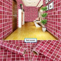 Thicken Kitchen Oil-Proof Film Stovetop Tile Water-Repellent Self-Adhesive Wall Cover Balcony Bathroom Mosaic Renovation Wall Decals 40cm x 2m