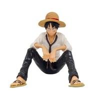 One Piece Anime Figure Luffy Sitting Position Action Figure PVC Model Collection Figurine Doll Toy Designed For Birth Date Xmas Present beige