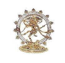 TreeGoArt Dancing Natraj Idol Metal Statue for Car Dashboard Home Decor Murti Temple Puja and Office Table Showpiece - 3 Inches Height (Approx) auksinė