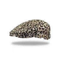Retro leopard print beret, denim print, male and female artist's hat, artistic and casual forward hat, suitable for all seasons One Size leopardo rašto spalva