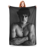 Flannel Throw Blanket Jacob Elordi Australian Actor Warm Plush Blankets Soft Bedding for Bed Living room Home Travel Couch 75x90cm