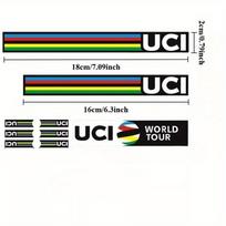 9Pcs Tour de France Rainbow Stickers, Champion Striped Vinyl Decals for Bike Car Helmet Valve