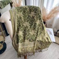 2025 Bohemia Pashmina Hijab Scarf Long Muslim Shawl Female Foulard Soft Turban Head Wraps For Women Headband Luxury Brand žalia
