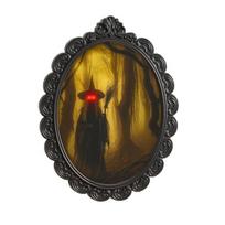 Halloween Holographic Witch Mirror Spooky Wall Mirror with Creepy Red Eyes