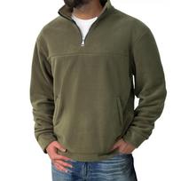 Men's And Women's Casual Double-sided Fleece Thermal Jacket, Men's Solid Color Semi-zipper Stand-up Collar Sports Sweatshirt M