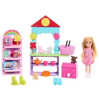 Barbie First Toy Doll Pretend Ages 3 and HNY59 Chelsea's Store, Dress-Up House, Play, Up,