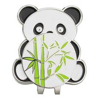 Kūrybingas golfo kamuoliuko žymeklis su golfo kepurės spaustuku Magnetinis lydinys Panda Bambuko ūglio Kepurės Pirštinės Dizainas Golfo žymeklis Vyrams Moterims 1 black