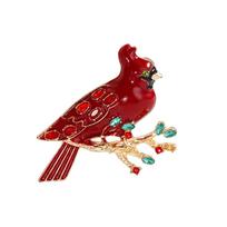 Red bird brooch, high-end Japanese cute anti-light, advanced sense, personalized suit, color pin, corsage accessories.