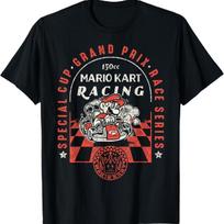 Mario Kart Mario Grand Prix Vintage Poster T-Shirt S juoda