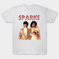Men Black Print T-shirt Sparks 70S No-Cut Heat Transfer Print Cotton Tshirt S