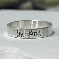 BTS I'm Fine Save Me Ambigram Ring Silver Engraved Band Minimalist Statement Ring Kpop Idol Fan Merchandise Jewelry Gift for ARMY