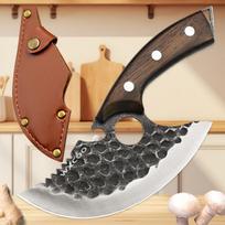Forging Hammer Pattern Butcher's Boning Knife Meat Cutting Knife Stainless Steel Kitchen Meat Cleaver Sharp Barbecue Knife with cover