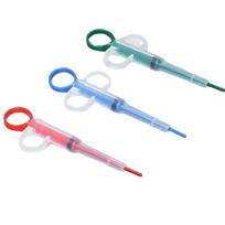 Lovely Milk Cat Dog Feeding Device Needle Push Type Pet Feeding Tools Practical Convenient Pet Feeding Supplies Accessories Green 1Pcs