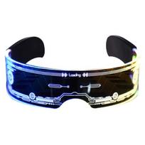 LED Akiniai 7 Spalvos 12 Režimų Cyberpunk Akiniai Mirksintys Šviečiantys Akiniai Helovinui Cosplay Vakarėliui Barui C black