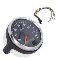 3,3 colio 12V 24V Spidometras 160MPH Greičio matuoklis LCD su balta gintarine foninio apšvietimu Automobiliui Sunkvežimiui Valtis