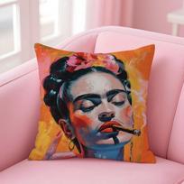 Frida Kahlo Painting Art Cushion Cover Comfortable Reversible Pillow Cover Ideal for Car Sofa Bedroom & Beyond 12x12Inch