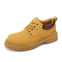 Men's Casual Boots Lace-up Non-slip Workwear Footwear Outdoor Retro Boots 39 geltona