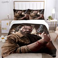 The Walking Dead Filmo Raštas Visų Sezonų Antklodės Užvalkalas Lovos Patalynės Komplektai Prabangus Minkštas Antklodės Užvalkalas Ir Pagalvės Užvalkalai Viengulis/Dvigulis/Karalienės Dydis/Karališkas EU Single(135*200cm)3pcs gray
