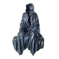 Grim Reaper figūrėlė Gotikinis juodas chalatas Mirties dervos statula Skulptūra Namų biuras Stalinis knygų lentynos papuošimas Ornamentas Helovino festivalio dovana S