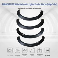 Ford Ranger T7/T8 Wide Body Fender Flares: High-End Wheel Arch Mud Flaps with Lights Yes juoda