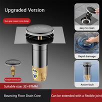 Stainless Steel Press-Type Floor Drain Pop Up Bounce Pedal Type Shower Foot Floor Drain Removable Anti-odor Sewer Floor Strainer pilka
