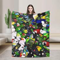 Cute Birds Parrot Blanket Winter  Super Soft Throw Blanket For Boy Girl Sofa Home Flannel Bedspread Bed Cover 80x120cm