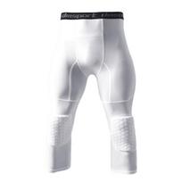 Compression Trousers with Knee Pads Honeycomb Padding 3/4 Length Not Sweaty High Stretchy Great Protection Breathable Youth Boys Basketball M balta