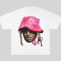 Future Pink Didelio Veido Grafikos Rap Unisex Marškinėliai S įvairiaspalvis