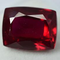 14.00 Ct Natural Pigeon Blood Red Ruby CERTIFIED Cushion Shape Loose Gemstone 13.5 mm raudona